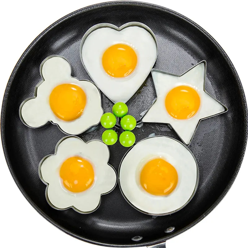 L&Rs Stainless Steel 5Style Fried Egg Pancake Shaper