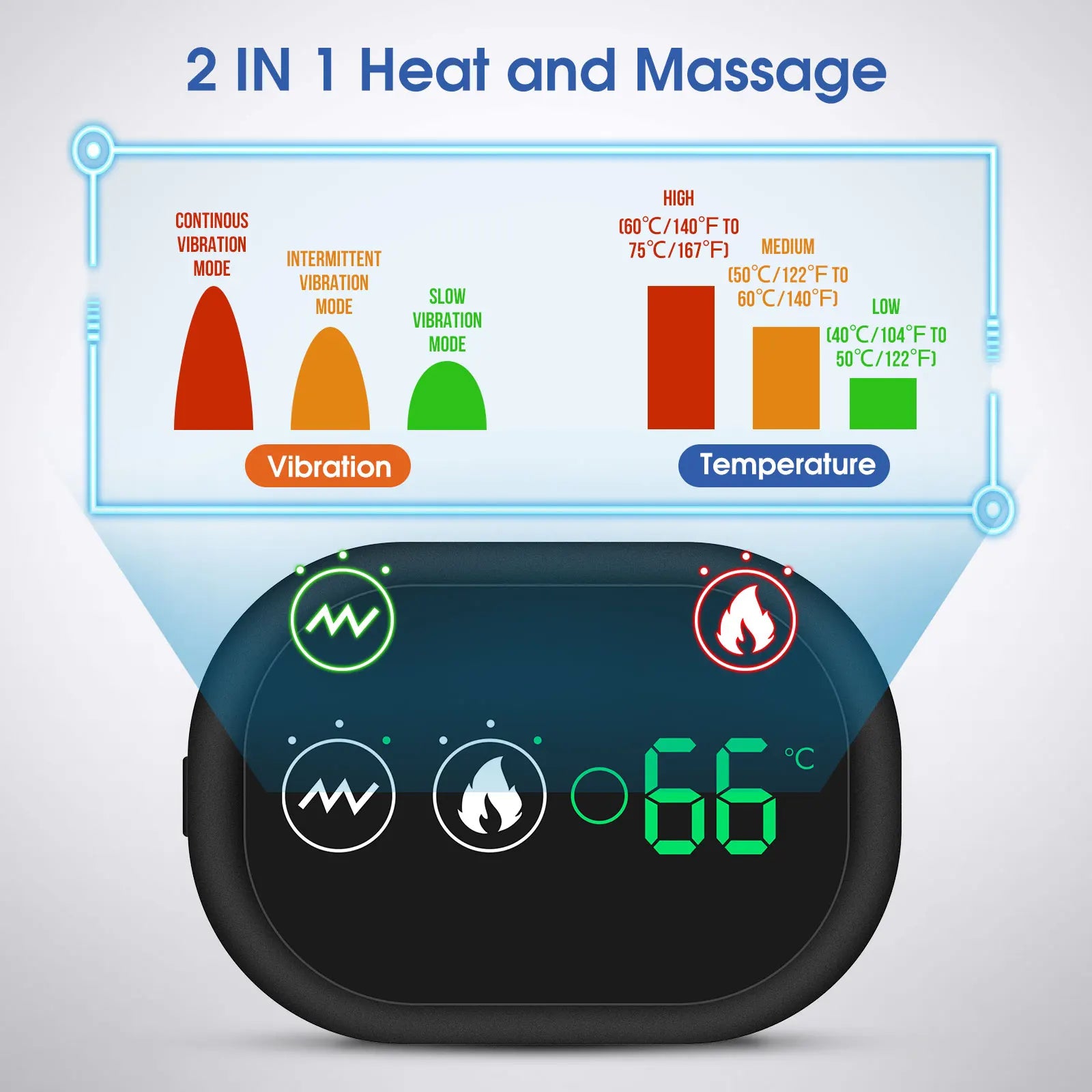 L&Rs Heat Vibration Massage Therapy Pain Relif